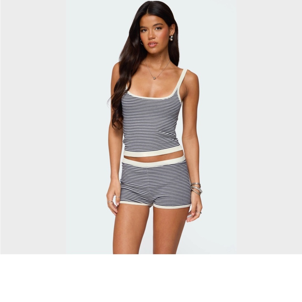 Edikted Striped Black and White Women's Sleepwear Set